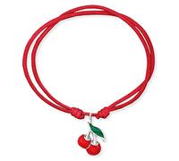 Herzengel Bracciale da bambina in nylon e un ciondolo in smalto - Chiusura con occhielli - lunghezza regolabile - senza nichel, Eine Grösse, Nylon, Nessuna pietra preziosa