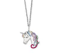 Herzengel Collana da bambina in argento sterling con ciondolo smaltato, chiusura a moschettone, lunghezza regolabile, senza nichel, 38 cm, Argento sterling, Nessuna pietra preziosa