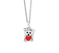 Herzengel Collana da bambina in argento sterling con ciondolo smaltato, chiusura a moschettone, lunghezza regolabile, senza nichel, 38 cm, Argento sterling, Nessuna pietra preziosa