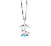 Herzengel Collana da bambina in argento sterling con ciondolo smaltato, chiusura a moschettone, lunghezza regolabile, senza nichel, 38 cm, Argento sterling, Nessuna pietra preziosa