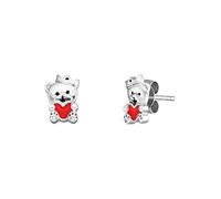Herzengel Orecchini da bambina in argento sterling e smaltato, chiusura a incastro, senza nichel, 6,5, Argento sterling, Nessuna pietra preziosa