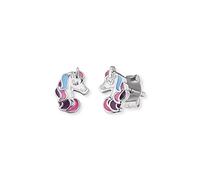 Herzengel Orecchini da bambina in argento sterling e smaltato, chiusura a incastro, senza nichel, 6 x 8 mm, Argento sterling, Nessuna pietra preziosa