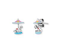 Herzengel Orecchini da bambina in argento sterling e smaltato, chiusura a incastro, senza nichel, 8,5 x 11 mm, Argento sterling, Nessuna pietra preziosa