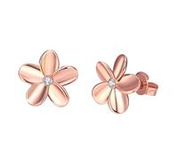 Herzförmige Ohrringe Für Schöne blumenförmige Ohrringe Süße Blumenkristallohrringe für Frauen Clicker Ohrringe (Rose Gold, One Size)
