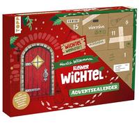 Herzlich Willkommen, kleiner Wichtel - Adventskalender. Mit Wichteltür, Bastelmaterial und Anleitungsbuch: Box (38,5 x 26,5 x 5 cm) mit 24 kleinen Boxen