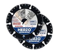 HERZO 2 x Disco da Taglio 115mm per Smerigliatrice Angolare, Disco Diamantato per Metallo e Ferro, Angoli e Tubi in Metallo