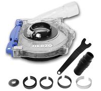 HERZO Cuffia Aspirazione in Policarbonato Trasparente per Smerigliatrice Angolare 115/125 mm