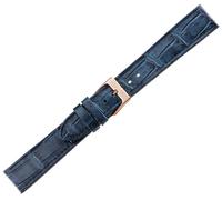 Herzog Italo-Kroko > Cinturino Orologio Blu Scuro > Pelle Con Stampa Coccodrillo