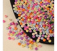HERZONE 1000 perline con lettere da infilare, in acrilico, con alfabeto, mix di perline dalla A alla Z, per la creazione di gioielli, collana fai da te, portachiavi (trasparente C)