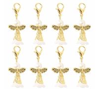 HERZONE 40 ciondoli a forma di angelo custode, piccoli angeli custodi, per matrimonio, battesimo, perline, cresima, compleanno, fatti a mano, regalo per gli ospiti, mittle, lega e perle in ABS