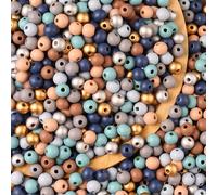 HERZWILD 1000 perline di legno colorate da infilare, 8 mm, perline di legno colorate per fai da te (8 mm)