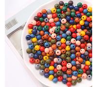 HERZWILD 1000 perline di legno colorate da infilare, 8 mm, perline di legno colorate per fai da te (colorate 8 mm/A)