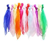 HERZWILD 12 panni da giocoliere in colori vivaci, in chiffon per danza, 60 x 60 cm, panni colorati per l'asilo, per lo spettacolo dei bambini, sensoriale, giocoleria danza (12 pezzi)