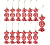 Herzwild 12 pezzi decorazioni natalizie a forma di caramelle e bastoncini di zucchero per albero di Natale (rosso-C)