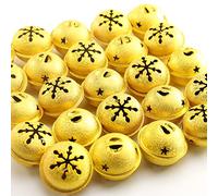 HERZWILD 24 campanelle in metallo a forma di campana, per Natale (oro)