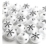 HERZWILD 24 campanelle in metallo per albero di Natale, ciondolo (argento)