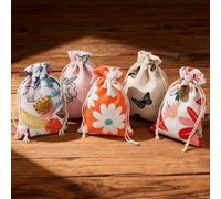 HERZWILD 25 sacchetti piccoli con coulisse, in cotone, per matrimoni, feste (tipo D)