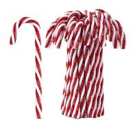 HERZWILD 32 ornamenti natalizi da appendere, in plastica, a forma di bastoncino di zucchero, decorazioni per albero di Natale, decorazioni per interni ed esterni (senza fori glitterati,12cm）