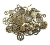 HERZWILD 40pz Orologio Vintage E Ciondolo Ingranaggio Assortiti Ingranaggi Steampunk Vintage Steampunk Fascino per Creazione di Gioielli Artigianato fai da te Ciondolo Collana