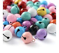 HERZWILD Campanelle metallo 100pz Piccole Campanelle Colorati Decorazioni Campanellini per Decorazioni Natalizie Fai-da-Te Ghirlande Collari per Gatti Decorazione di Festa（14 mm)