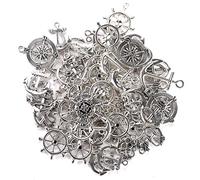 HERZWILD Ciondolo a forma di bussola vintage vintage per la creazione di gioielli e accessori in stile antico, 6 x 5 x 1 cm, Metallo