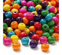 HERZWILD Perline Legno Colorate 1000 Pezzi Naturale Tonde Multicolore 8mm per Artigianato Collane Braccialetti