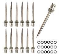 HERZWILD Set di 12 Punte per Freccette in Gomma, Punta in Metallo per Freccette in Acciaio (Full Silver)