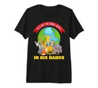 He's Got The Whole World in His Hands - Faith Kids Animals Maglietta Premium