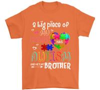 Hes My Brother Autism Asd T-Shirt 100% Cotone