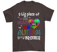 Hes My Brother Autism Asd T-Shirt 100% Cotone