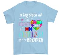 Hes My Brother Autism Asd T-Shirt 100% Cotone