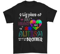 Hes My Brother Autism Asd T-Shirt 100% Cotone