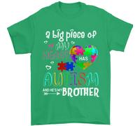 Hes My Brother Autism Asd T-Shirt 100% Cotone