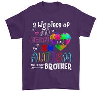 Hes My Brother Autism Asd T-Shirt 100% Cotone