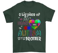Hes My Brother Autism Asd T-Shirt 100% Cotone