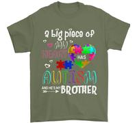 Hes My Brother Autism Asd T-Shirt 100% Cotone