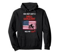 Hes Not Just a Drill Sergeant Hes My Son Militare Army Gift Felpa con Cappuccio