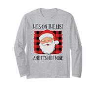 He's on The List And It's Not Mine Funny Santa Naughty List Maglia a Manica