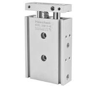 Heschen Cilindro Pneumatico in Alluminio CXSM 25-40 Con Piastra di Guida, Doppia Asta, Cuscinetto Scorrevole, Ammortizzato - Foro 25 mm, Corsa 40 mm, Doppio Effetto