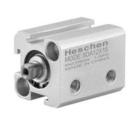 Heschen Cilindro pneumatico pneumatico in alluminio compatto, SDA 12-15, foro 12mm, corsa 15mm, dimensione porta M5, doppio effetto