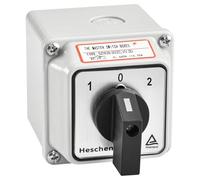 Heschen Commutatore rotativo universale a camme, SZW26-20/ZC.VV.3D, 660V 20A, ON-OFF-ON a 3 posizioni, 3 fasi, 12 terminali, CE, con scatola esterna per interruttore generale
