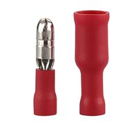 Heschen - Confezione da 100 dischi a crimpare maschio e femmina, isolati in vinile, 0,5-1,5 mm² (22-16 AWG), colore: Rosso