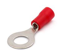 Heschen, connettore a crimpare per terminali ad anello, in vinile, isolato, RV1.25-6, dimensioni 1/4" per 0,5-1,5 mm² (22-16 AWG) rosso, confezione da 100