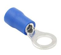Heschen, connettori a crimpare per terminali ad anello, in vinile, isolati, connettori elettrici RV2-5S, misura #10, per 1,5-2,5 mm² (16-14 AWG) blu, confezione da 100