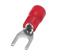 Heschen - Connettori a forcella per collegare fili isolati, per crimpaggio terminali SV1.25-3, dimensione bullone #4, per cavi di 0,5-1,5 mm² (22-16 AWG), colore rosso, 100 pezzi