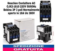 Heschen Contattore AC CJX2-1810 220V 50/60Hz Bobina 3P 3 poli Normalmente aperto