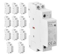 Heschen Contattore AC domestico, CT1-25, 2 poli a due vie normalmente aperti, AC 220 V/230 V di tensione della bobina, montaggio su guida DIN da 35mm (12)