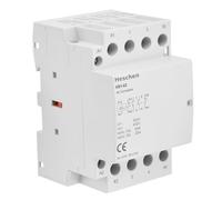 Heschen Contattore CA domestico, HS1-63, Ie 63A, 4 poli, 2NO 2NC, CA 24V Tensione bobina, 35mm Montaggio su guida DIN