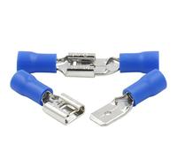 Heschen Disconnetti rapidi maschio/femmina isolati in vinile, FDD+MDD2-250, terminale per cavi da 6,3 x 0,8 mm, per 1,5-2,5 mm² (16-14 AWG), blu, confezione da 100