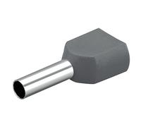 Heschen Doppia crimpatura, TE2510, AWG 14 * 2/2,5 mm²*2, puntali terminali doppi, terminali terminali doppi, lunghezza 10 mm, grigio, confezione da 1000